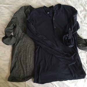 Lot of 2 H&M henley shirts